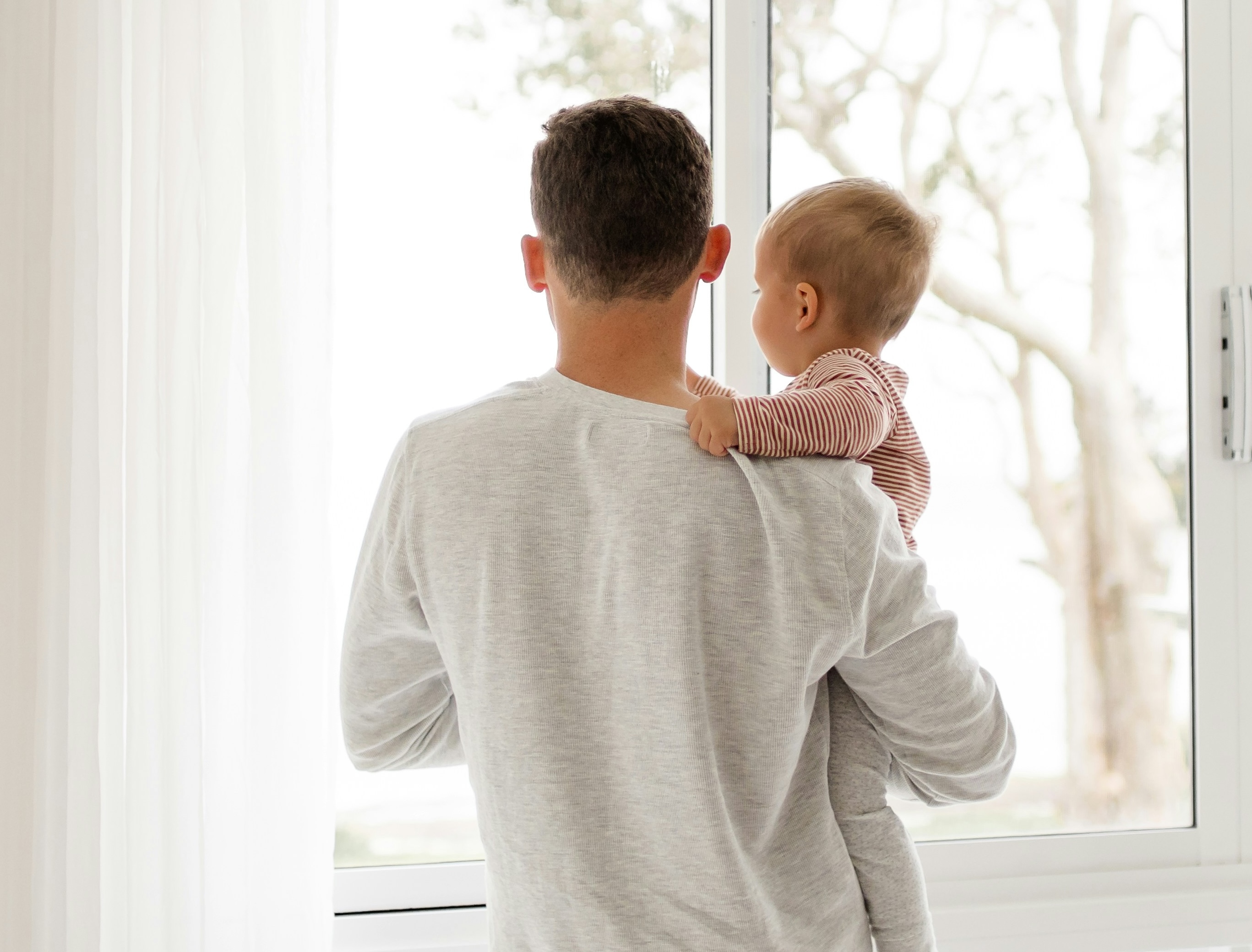 Holding son